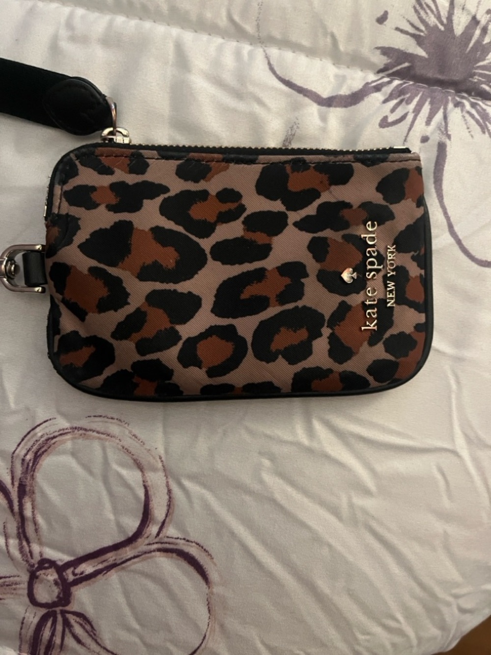 Kate Spade New York Leopard Print Wristlet/lanyard - Brown & Black